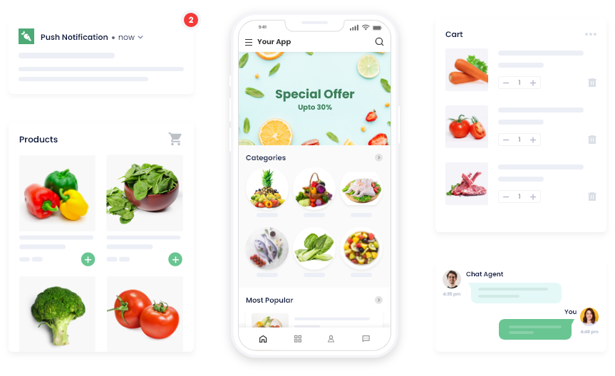 Grocery App Builder | Grocery Delivery App Development | AppMySite